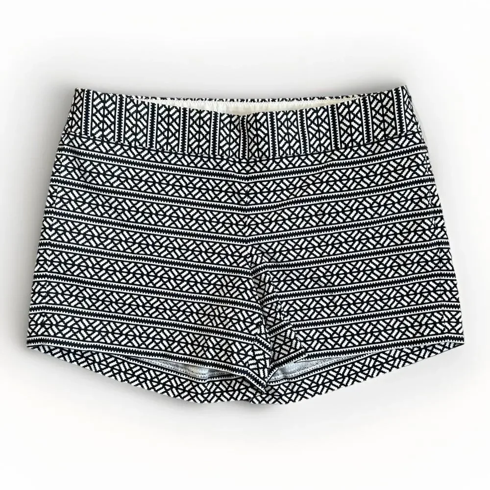 NWT J.Crew Women's Graphic Print Chino Shorts Size 4 Navy & White 4